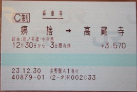 JR　乗車券